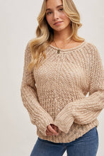 Load image into Gallery viewer, Raglan Open Knit Pullover~ in Tan and Mocha too