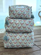 Load image into Gallery viewer, Block Printed Toiletry/Cosmetic/Travel Bags (3sizes)