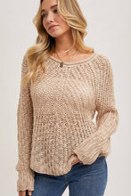 Load image into Gallery viewer, Raglan Open Knit Pullover~ in Tan and Mocha too