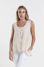 Load image into Gallery viewer, Augusta Linen Button Front Top~ more colors coming