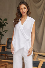 Load image into Gallery viewer, Helen Italian Linen Wrap Vest Sleeveless Top
