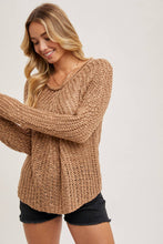 Load image into Gallery viewer, Raglan Open Knit Pullover~ in Tan and Mocha too