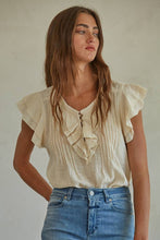 Load image into Gallery viewer, Logan Woven Cotton Linen Flutter Top~ in several colors