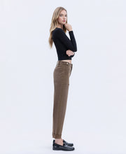 Load image into Gallery viewer, Mocha High Rise Tab Slim Jeans
