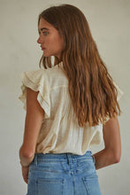 Load image into Gallery viewer, Logan Woven Cotton Linen Flutter Top~ in several colors