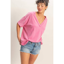 Load image into Gallery viewer, Washed V-Neck Oversized Tee