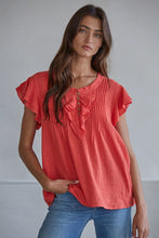 Load image into Gallery viewer, Logan Woven Cotton Linen Flutter Top~ in several colors