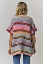 Load image into Gallery viewer, STRIPED PATCH SHORT SLEEVE KNIT CARDIGAN

