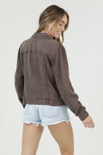 Load image into Gallery viewer, Freedom Chocolate Tencel Denim Jacket
