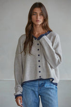 Load image into Gallery viewer, Knit Polyester Acrylic Sweater Crew Neck Cardigan~ arriving soon!
