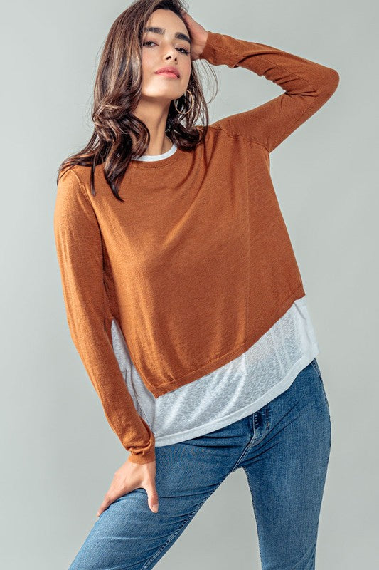 Urban Daizy Double Layer Stripe Rib Knit Top~ in many colors