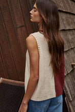 Load image into Gallery viewer, Knit Sweater Ribbed Color Blocked Vest Top
