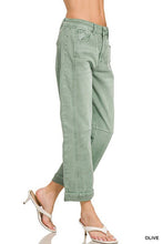 Load image into Gallery viewer, High Rise Barrel-leg Cropped Color Denim Pants
