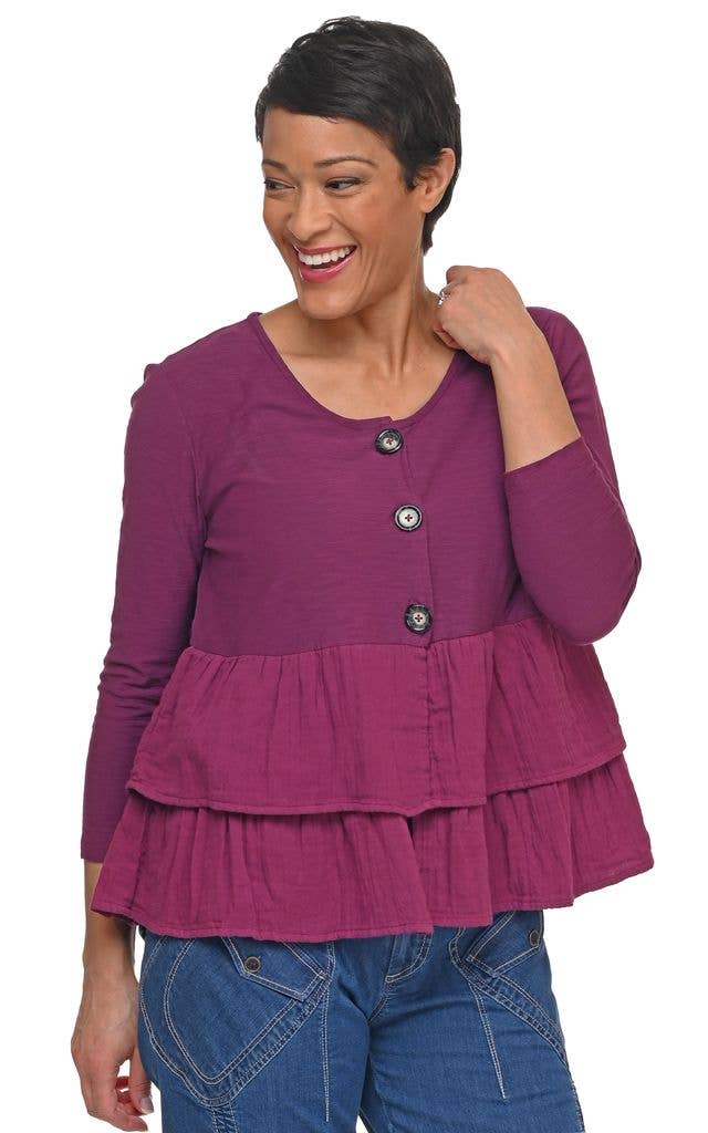 Tulip Cherub Cardigan in Mulberry