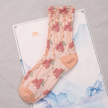 Load image into Gallery viewer, Orange Petal Embossed Women&#39;s Socks
