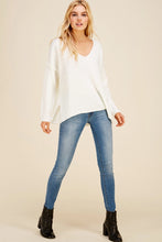 Load image into Gallery viewer, Soft Oversized V Neck Knit Sweater - Ivory
