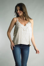 Load image into Gallery viewer, Tempo Paris Lace Linen Slip Top~ also in beige
