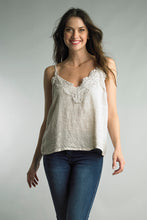 Load image into Gallery viewer, Tempo Paris Lace Linen Slip Top~ also in beige
