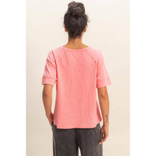 Load image into Gallery viewer, Acid Wash Raw Seam Raglan Short Sleeve Tee
