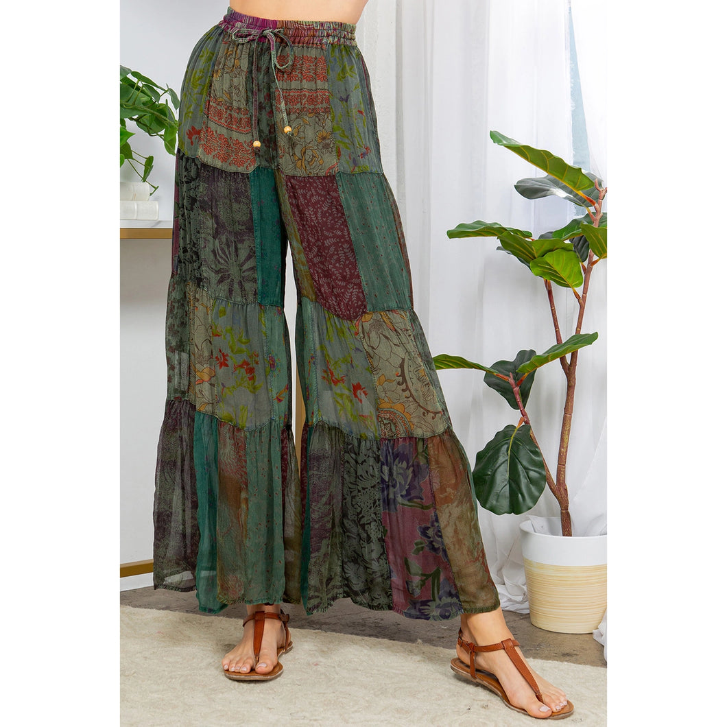 Retro Revival: Long Flared Patchwork Pants