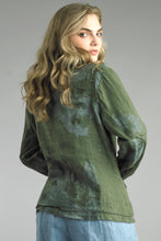 Load image into Gallery viewer, Tempo Paris Olive Floral Linen Jacket

