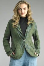 Load image into Gallery viewer, Tempo Paris Olive Floral Linen Jacket
