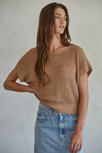 Load image into Gallery viewer, Shai Knit Sweater See Through Short Sleeve Pullover Top
