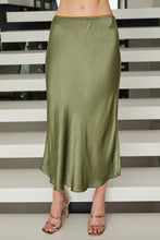 Load image into Gallery viewer, Silky Acid Green Slip Skirt
