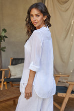 Load image into Gallery viewer, Henley Sheer One Pocket Blouse
