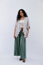 Load image into Gallery viewer, Saga Linen Drape Jacket~ In Sand &amp; White
