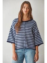 Load image into Gallery viewer, Knit Sweater Striped Quarter Sleeve Cardigan~in several colors!
