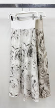 Load image into Gallery viewer, Linen Abstract Midi Skirt~ in Beige &amp; White
