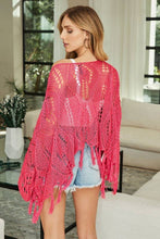 Load image into Gallery viewer, Sydney Drop Shoulder Crochet Top~ in Berry &amp; Olive
