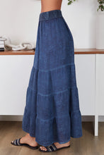 Load image into Gallery viewer, Mineral Wash Tiered Maxi Skirt
