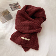 Load image into Gallery viewer, Avocado Green Wool Cable Knit Winter Scarf

