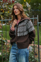 Load image into Gallery viewer, Nordic Fair Isle Zip Up Sweater Jacket
