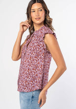 Load image into Gallery viewer, Monique Floral Flutter Sleeve Top
