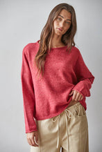 Load image into Gallery viewer, By Together Knit Sweater Rolled Round Neck Pullover Top~ also in Red
