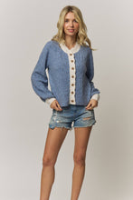 Load image into Gallery viewer, Farrah Contrast Scalloped Trim Cardigan
