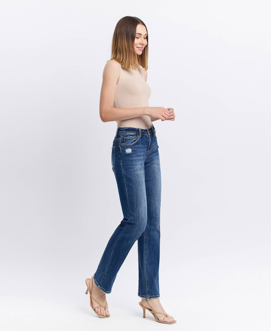 Gillian Mid Rise Straight Jeans