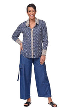 Load image into Gallery viewer, Tulip Classic in Navy Design Button Down
