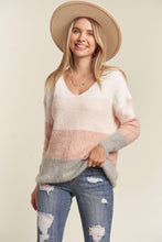 Load image into Gallery viewer, Faith Pink Colorblock Sweater
