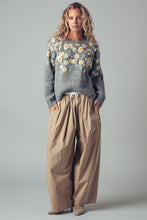 Load image into Gallery viewer, Urban Daizy Embossed Floral Knit Sweater~ coming soon

