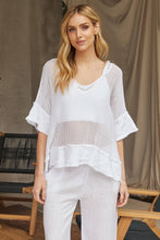 Load image into Gallery viewer, Ally Cotton Mesh Top~ White
