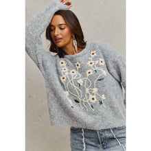 Load image into Gallery viewer, Jane Floral Embroidered Sweater Top
