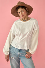 Load image into Gallery viewer, Abby Mineral Wash Smocked Sleeves Knit T-Shirt
