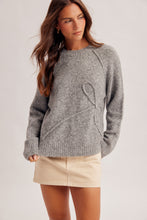 Load image into Gallery viewer, Brooke Hem &amp; Thread  Grey Ribbon Sweater~ arriving 10/30
