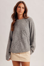 Load image into Gallery viewer, Brooke Hem &amp; Thread  Grey Ribbon Sweater~ arriving 10/30
