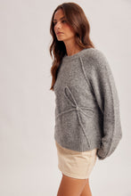 Load image into Gallery viewer, Brooke Hem &amp; Thread  Grey Ribbon Sweater~ arriving 10/30
