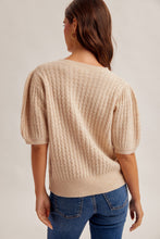 Load image into Gallery viewer, Hem &amp; Thread Mini Cable Knit Sweater
